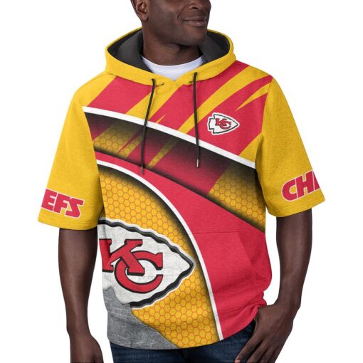 kansas city chiefs stripe pattern summer short sleeve pullover hoodie size s 5xl new036010