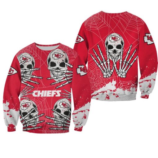 nfl kansas city chiefs skull hallowen limited edition sweatshirt nla02161022182522 6o6cw