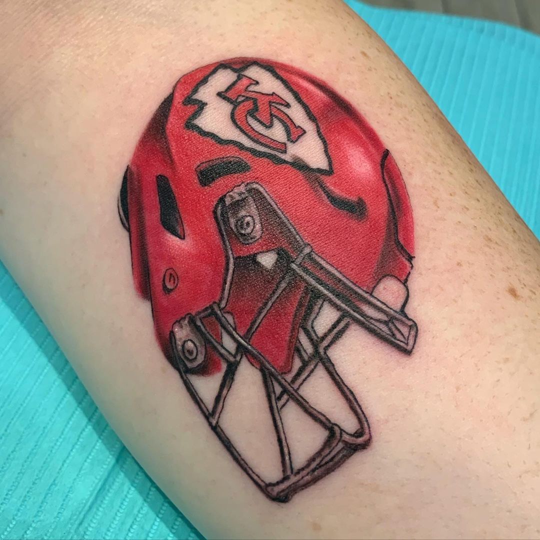 KC Chiefs helmet tattoo