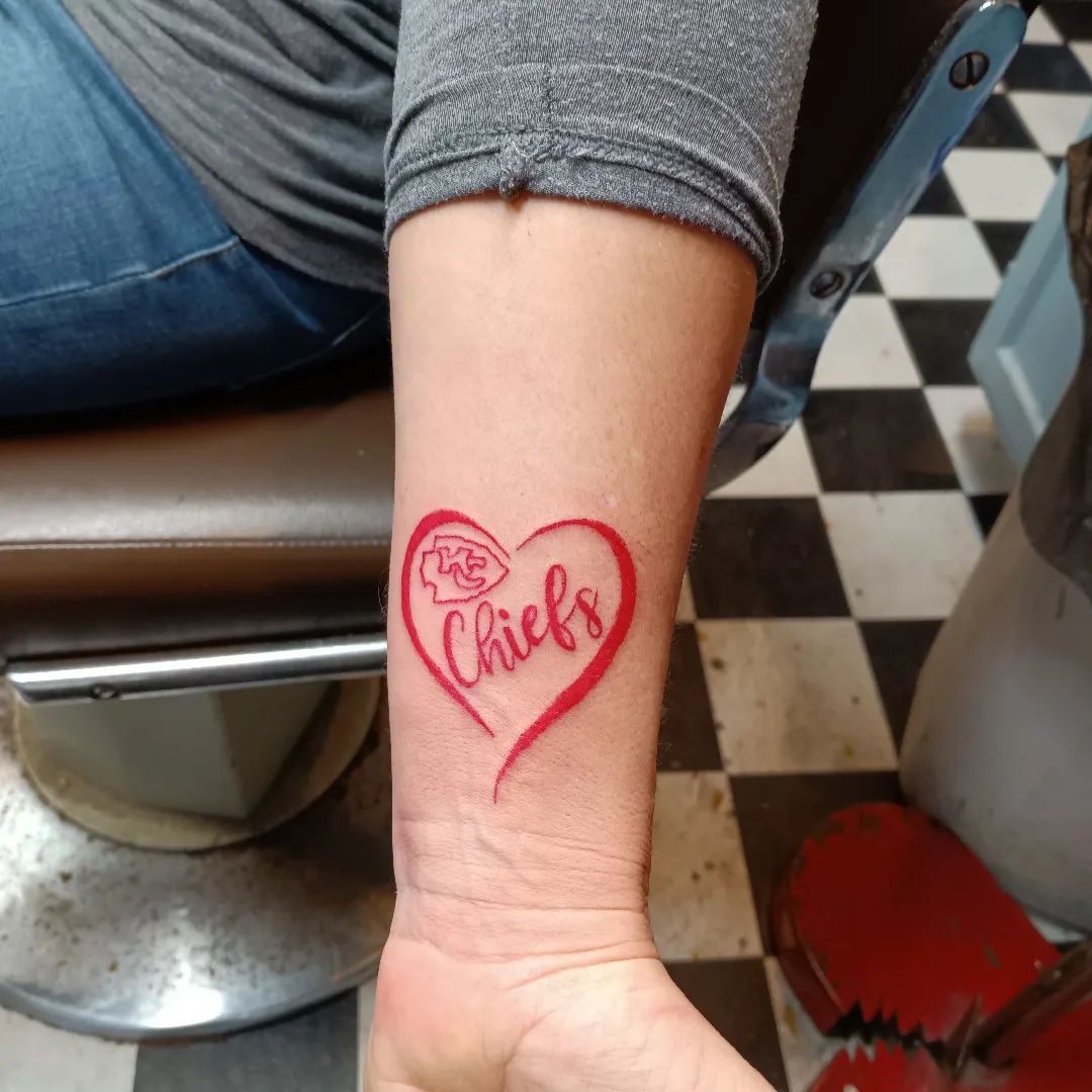 KC Chiefs Red Heart Tattoo